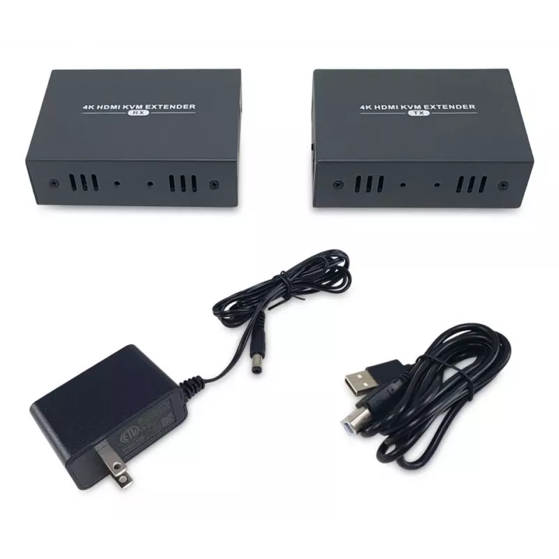 Przedłużacz AV (nadajnik i odbiornik) LEVELONE HVE-8111, 3840x2160, Cat6, USB-A/USB-B, DC 12V (2 szt.)