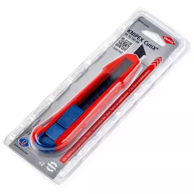 Nóż odłamywany Knipex CutiX® Czarny Niebieski Czerwony