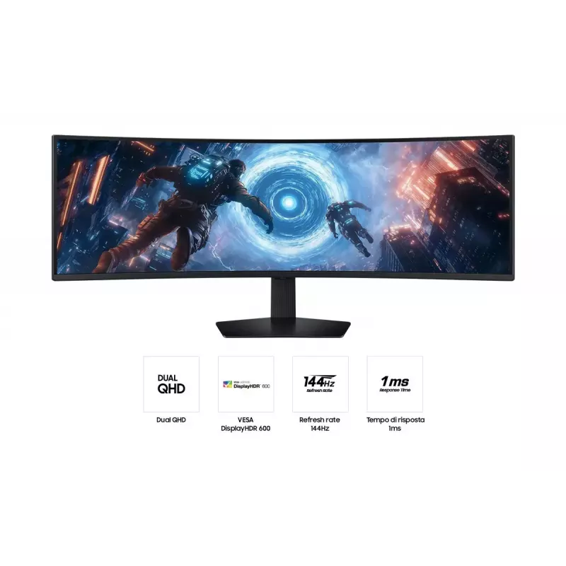 Monitor komputerowy Samsung S49FG912EU 124,5 cm (49 cali) 5120 x 1440 pikseli Dual QHD LCD Czarny