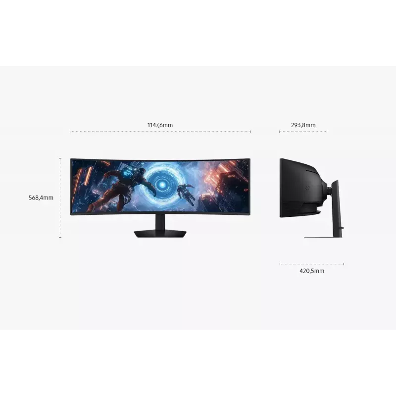 Monitor komputerowy Samsung S49FG912EU 124,5 cm (49 cali) 5120 x 1440 pikseli Dual QHD LCD Czarny