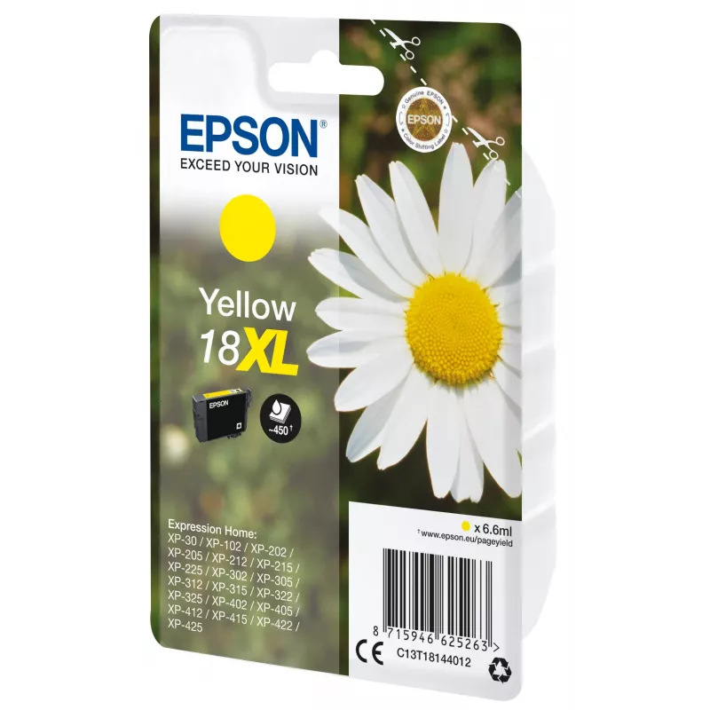 Cartridge Epson 18XL żółty 450 stron Blæk C13T18144012