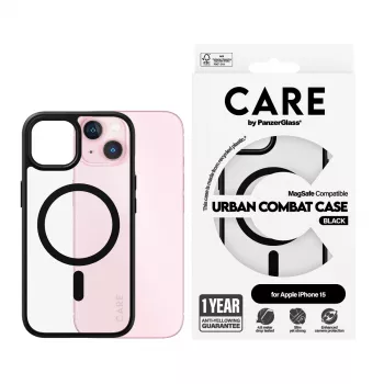 osłona PanzerGlass CARE by Flagship etui Transparent Urban Combat Czarny MagSafe iPhone 15