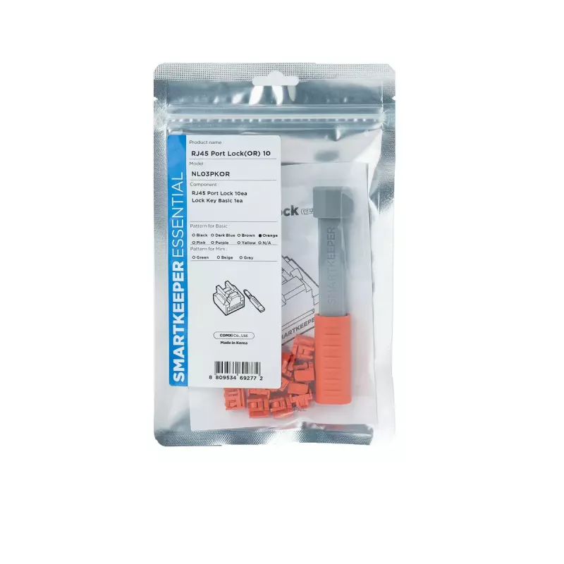 Blokada portu + klucz Smartkeeper NL03PKOR RJ-45 pomarańczowy 10 szt.