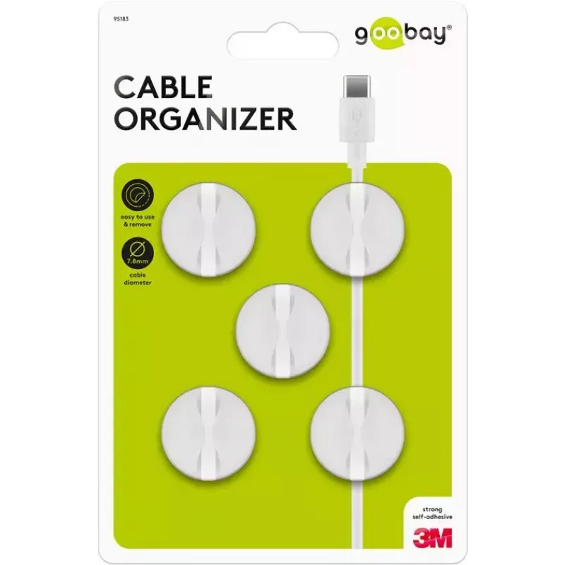 Uchwyt na kabel Goobay 95183 Biały 5 szt. Uniwersalny
