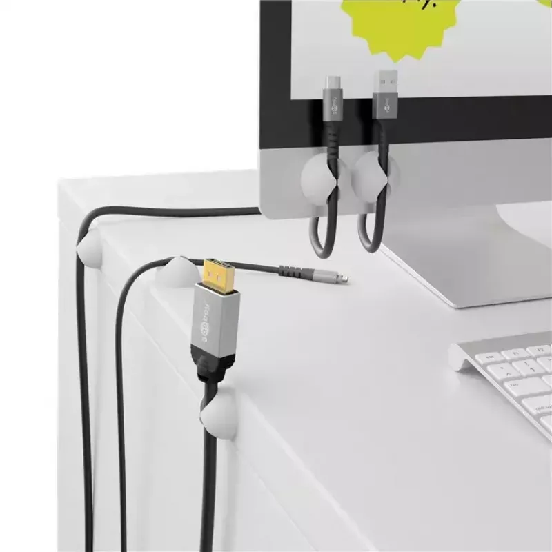 Uchwyt na kabel Goobay 95183 Biały 5 szt. Uniwersalny