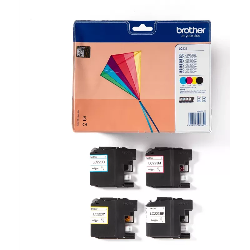Brother LC223VALBPDR wkład atramentowy 4 szt. Oryginalny czarny, cyjan, magenta, żółty