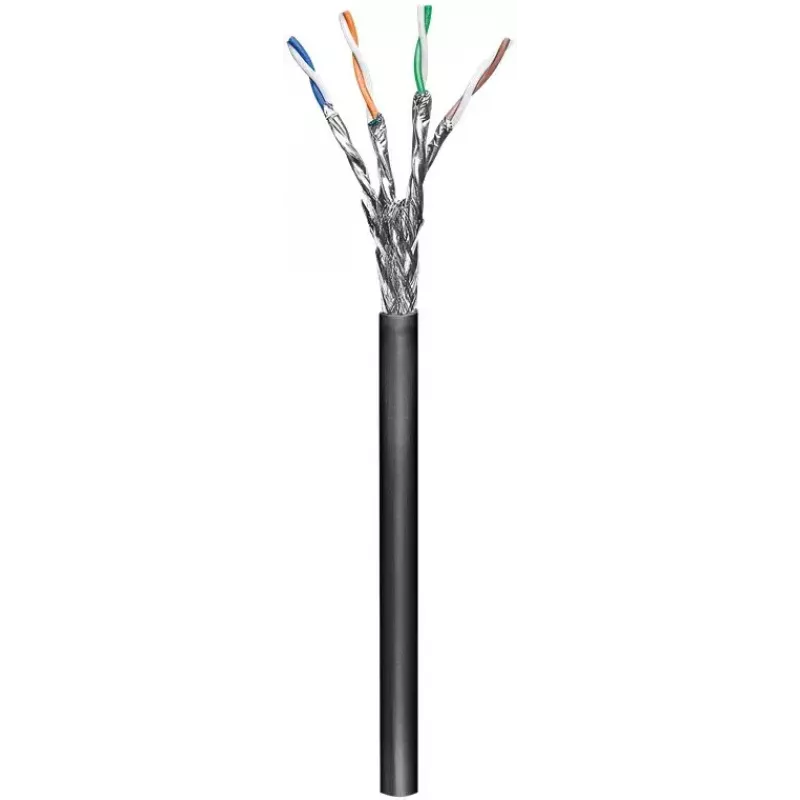 Kabel sieciowy Goobay CAT 6 outdoor S/FTP 100m Czarny