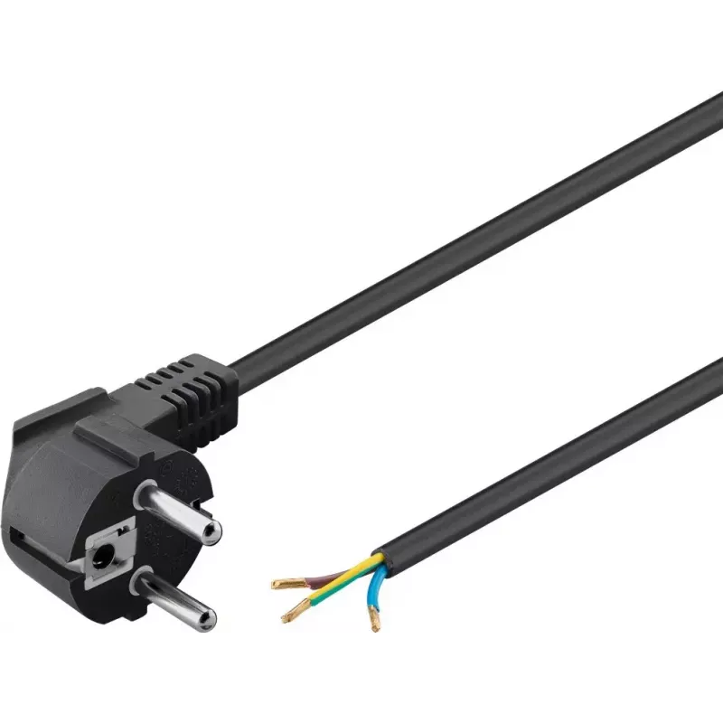 Kątowy kabel z wtyczką ochronną Goobay 93976 1,5 m czarny
