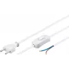 Kabel Goobay z wtyczką Euro do montażu - z przełącznikiem 1,5 m biały