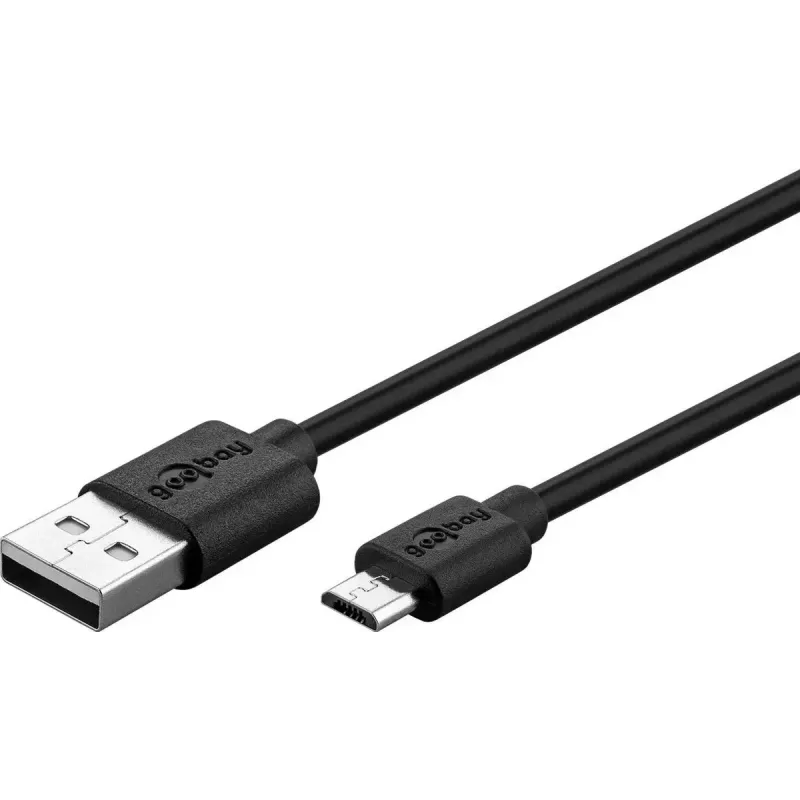 Goobay Micro-USB Fast-Charging and Sync kabel 1 m USB 2.0 Czarny