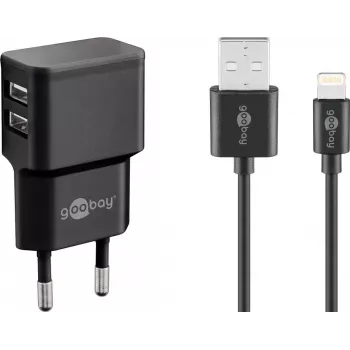 Zestaw ładowarki sieciowej Goobay Dual Apple Lightning 44995