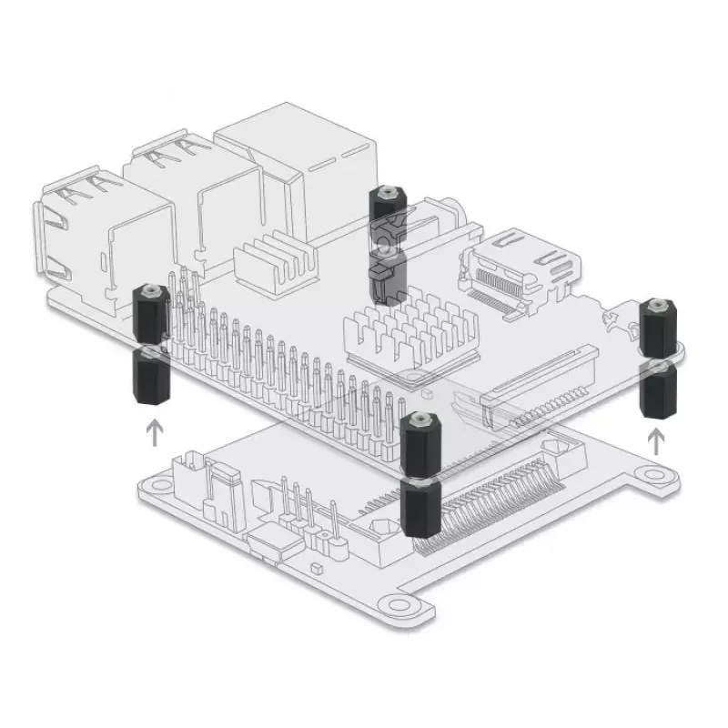 Dystans sześciokątny M2.5 wewnątrz 10 mm czarny 4 szt. DeLOCK 60243