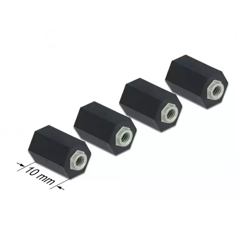 Dystans sześciokątny M2.5 wewnątrz 10 mm czarny 4 szt. DeLOCK 60243