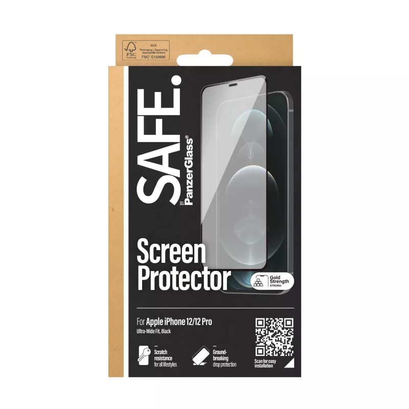 PanzerGlass SAFE. by ® Szkło ochronne iPhone 12 | 12 Pro | Krawędź-do-krawędzi