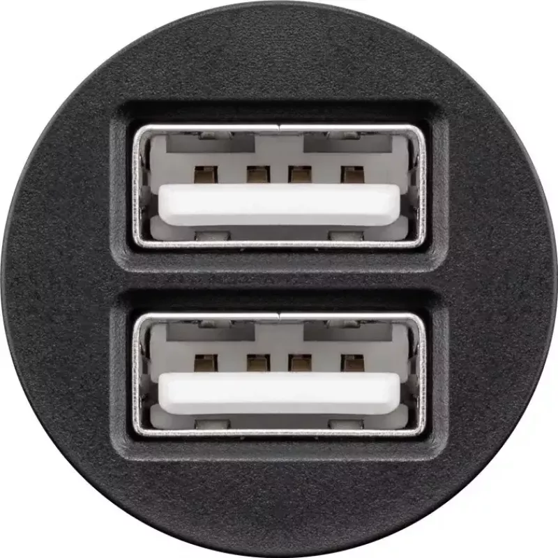 Goobay Ładowarka samochodowa Dual-USB 24 W czarna Szybkie ładowanie Zabezpieczenie przed przetężeniem
