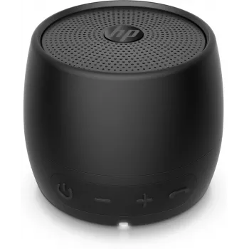 HP Black Bluetooth Speaker 360, przewodowy i bezprzewodowy, przenośny głośnik mono, czarny, cylinder, przyciski, uniwersalny