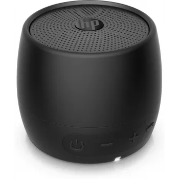 HP Black Bluetooth Speaker 360, przewodowy i bezprzewodowy, przenośny głośnik mono, czarny, cylinder, przyciski, uniwersalny