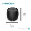 HP Black Bluetooth Speaker 360, przewodowy i bezprzewodowy, przenośny głośnik mono, czarny, cylinder, przyciski, uniwersalny