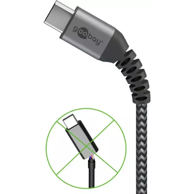 Kabel USB Wentronic 49295 USB 2.0 0.5m USB C USB A Czarny Szary