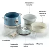 Ariete 2904 Ryżowarka - Elektryczna ryżowarka z ceramiczną misą - Domowe Sushi - Multicooker - Vintage Line - 3.5 L - 650 W - Niebieski