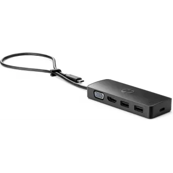 HP USB-C Travel Hub G2, przewodowy, USB 3.2 Gen 1 (3.1 Gen 1) Type-C, czarny, Chiny, Windows 10, 107 mm