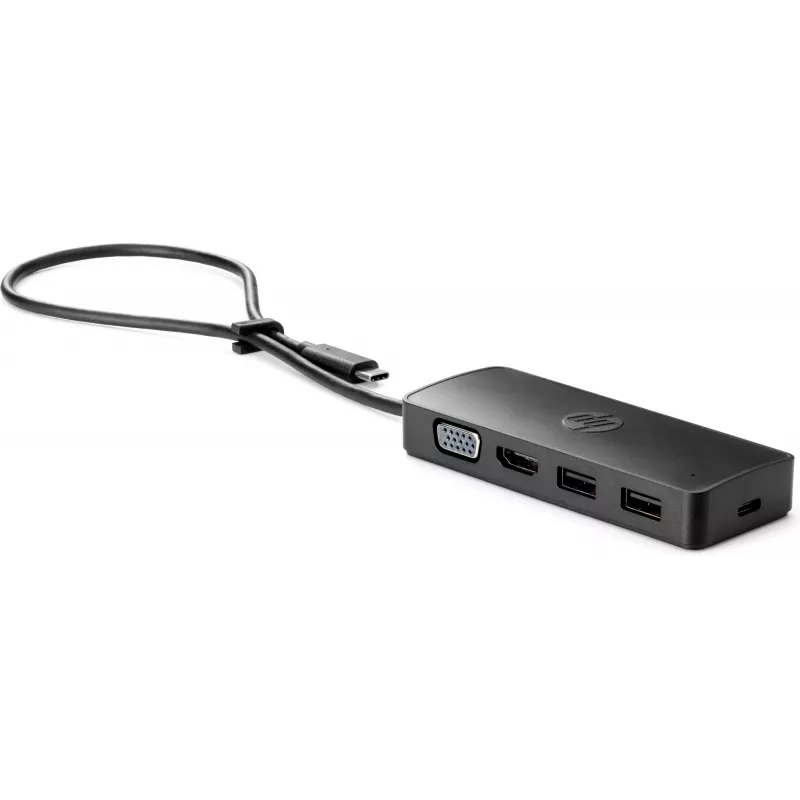 HP USB-C Travel Hub G2, przewodowy, USB 3.2 Gen 1 (3.1 Gen 1) Type-C, czarny, Chiny, Windows 10, 107 mm