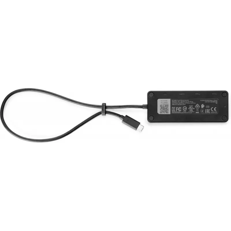 HP USB-C Travel Hub G2, przewodowy, USB 3.2 Gen 1 (3.1 Gen 1) Type-C, czarny, Chiny, Windows 10, 107 mm