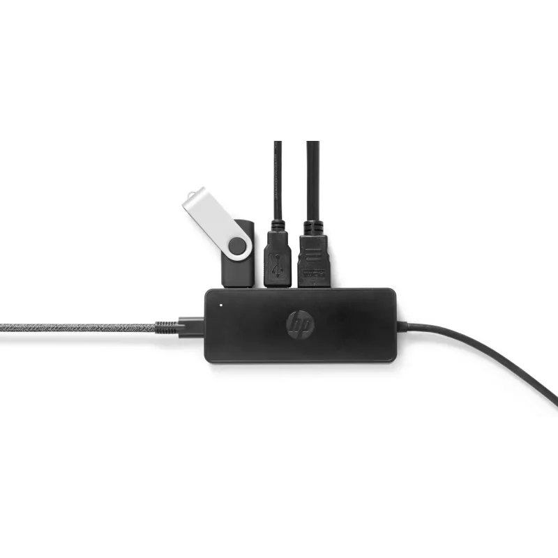 HP USB-C Travel Hub G2, przewodowy, USB 3.2 Gen 1 (3.1 Gen 1) Type-C, czarny, Chiny, Windows 10, 107 mm