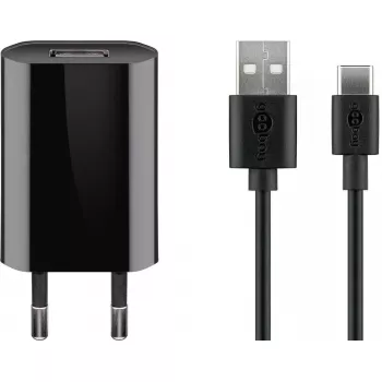 Zestaw ładowarki Goobay USB-C 5 W z kablem 1 m czarny