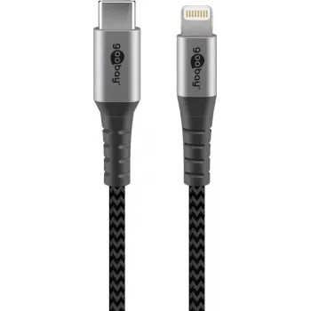 Kabel Goobay Lightning 1 m USB-C na Lightning Czarny Szary 49271