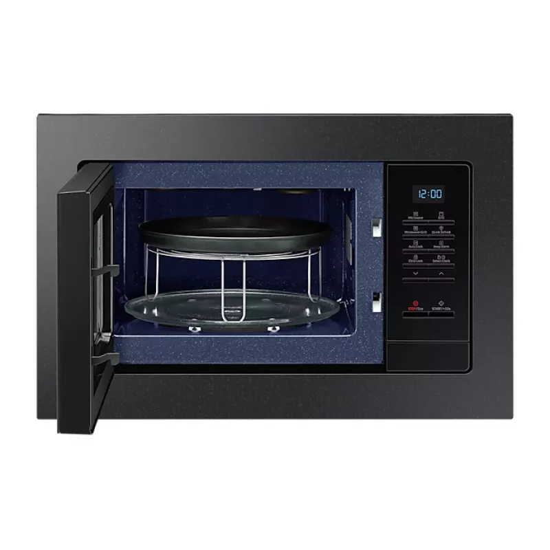 Samsung MQ7000A Czarna Kuchenka mikrofalowa z grillem Do zabudowy 23 L 800 W