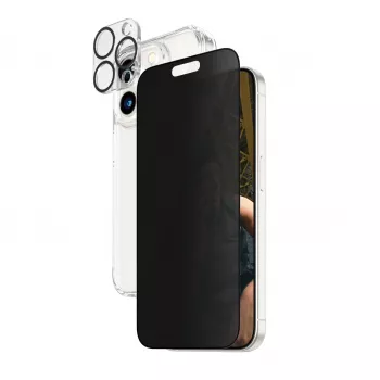 PanzerGlass Privacy 3-in-1 Pack iPhone 15 Pro Odporne na wstrząsy szkło hartowane