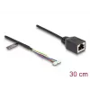 Kabel sieciowy DeLOCK 88007 RJ45 na 4-pinowy 6-pinowy Cat5e 0,3m Czarny
