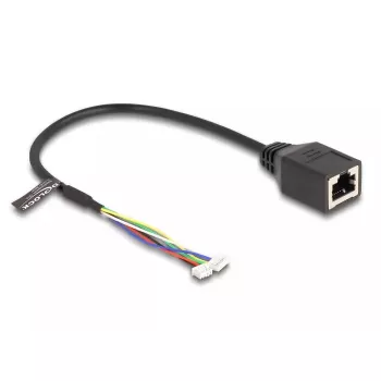 Kabel sieciowy DeLOCK 88007 RJ45 na 4-pinowy 6-pinowy Cat5e 0,3m Czarny