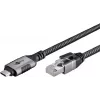 Przejściówka Goobay USB C na RJ-45 10m Czarny Srebrny