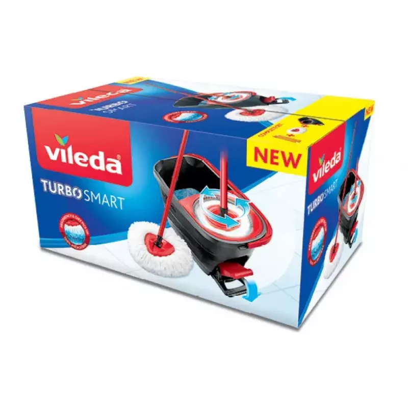 System do mopowania Vileda Turbo Smart z pojedynczym zbiornikiem, czarno-czerwony, 166140
