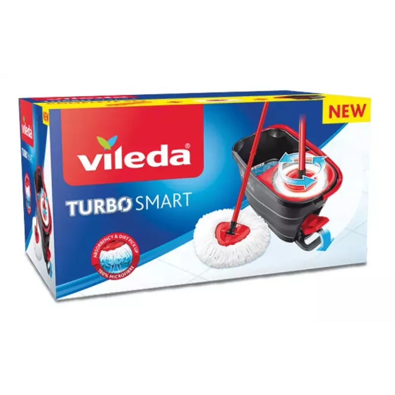 System do mopowania Vileda Turbo Smart z pojedynczym zbiornikiem, czarno-czerwony, 166140