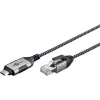 Zmieniacz złącza kabla Goobay 74407 USB 3.1 typu A RJ45 10m czarny i srebrny