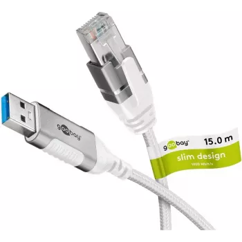 Kabel sieciowy Goobay 74384 USB 3.0 Typ A RJ45 15 m Biały