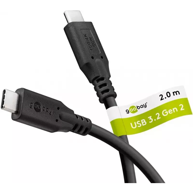 Kabel USB Goobay 74207 USB 3.2 Gen 1 2m USB C czarny