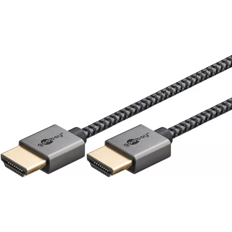 Kabel HDMI Goobay 1m Typ A Wtyk na Wtyk 18 Gbit/s Szary