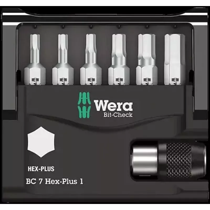 Wera Bit-Check 7 Hex-Plus 1 zestaw końcówek wkrętakowych, 7 szt., H2-H6