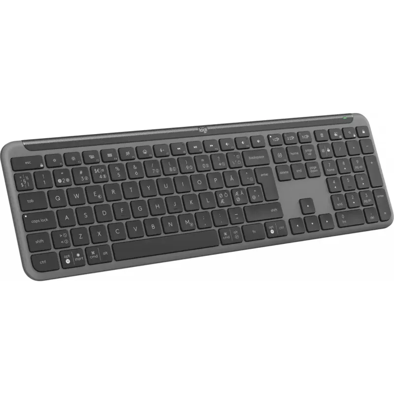 Klawiatura biurowa Logitech K950 Signature cienki RF Wireless Bluetooth QWERTY duńska fińska nordycka szwedzka grafitowa