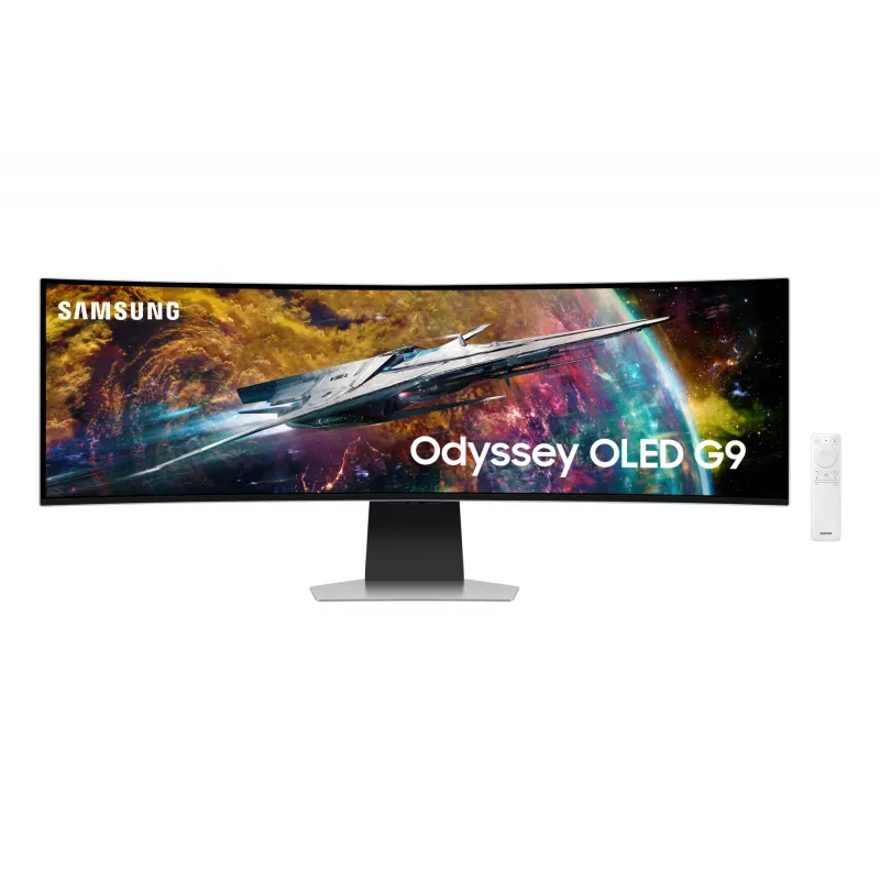 Monitor komputerowy Samsung G95SC 124,5 cm (49 cali) 5120 x 1440 Dual QHD OLED Srebrny