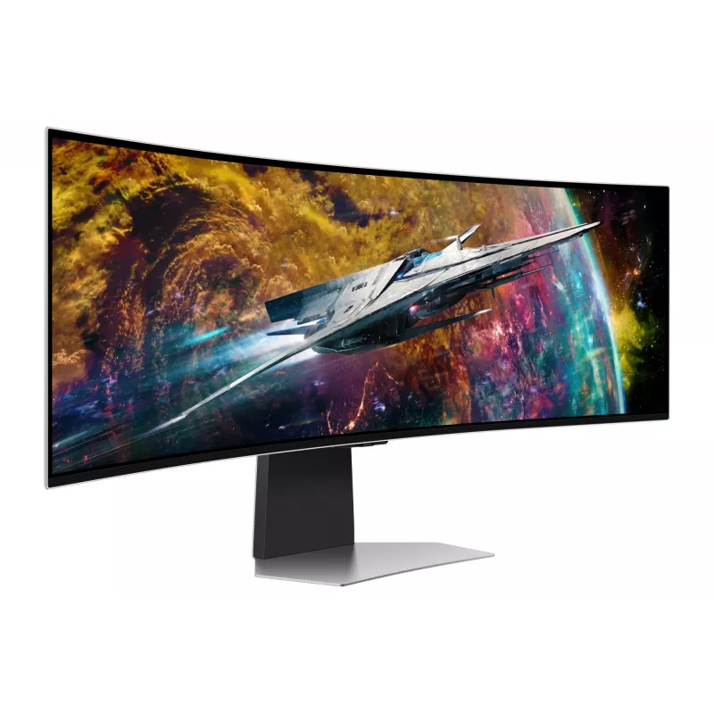 Monitor komputerowy Samsung G95SC 124,5 cm (49 cali) 5120 x 1440 Dual QHD OLED Srebrny