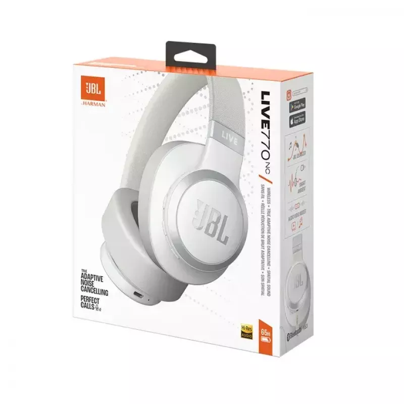 Słuchawki JBL Live 770NC Bezprzewodowe Nauszne Rozmowy/Muzyka Bluetooth Biały