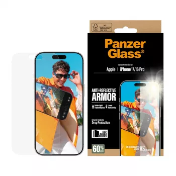 PanzerGlass Anti-Reflective Armor szkło hartowane iPhone 17 iPhone 16 Pro odporne na zarysowania i wstrząsy