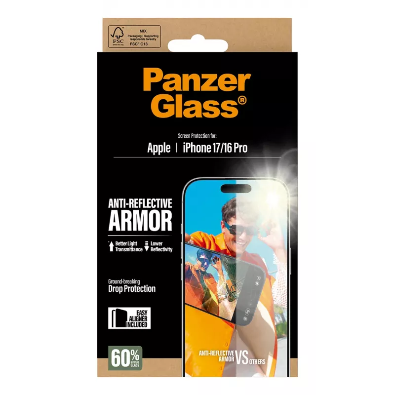 PanzerGlass Anti-Reflective Armor szkło hartowane iPhone 17 iPhone 16 Pro odporne na zarysowania i wstrząsy