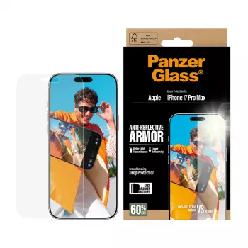 PanzerGlass Anti-Reflective Armor Szkło ochronne iPhone 17 Pro Max odporne na zarysowania i wstrząsy