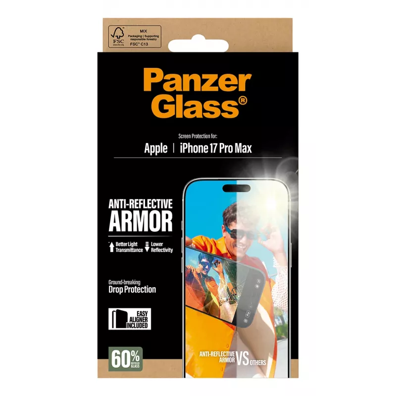 PanzerGlass Anti-Reflective Armor Szkło ochronne iPhone 17 Pro Max odporne na zarysowania i wstrząsy